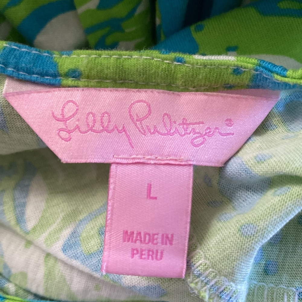 Lilly Pulitzer Daniella T-Shirt Spectrum Dress LARGE 79129 - Picture 2 of 8